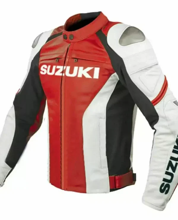 Suzuki Motorbike Racing Cowhide Leather Jacket