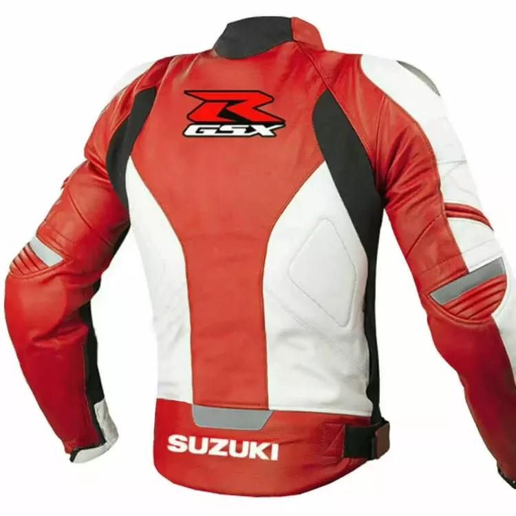 Suzuki Motorbike Racing Cowhide Leather Jacket