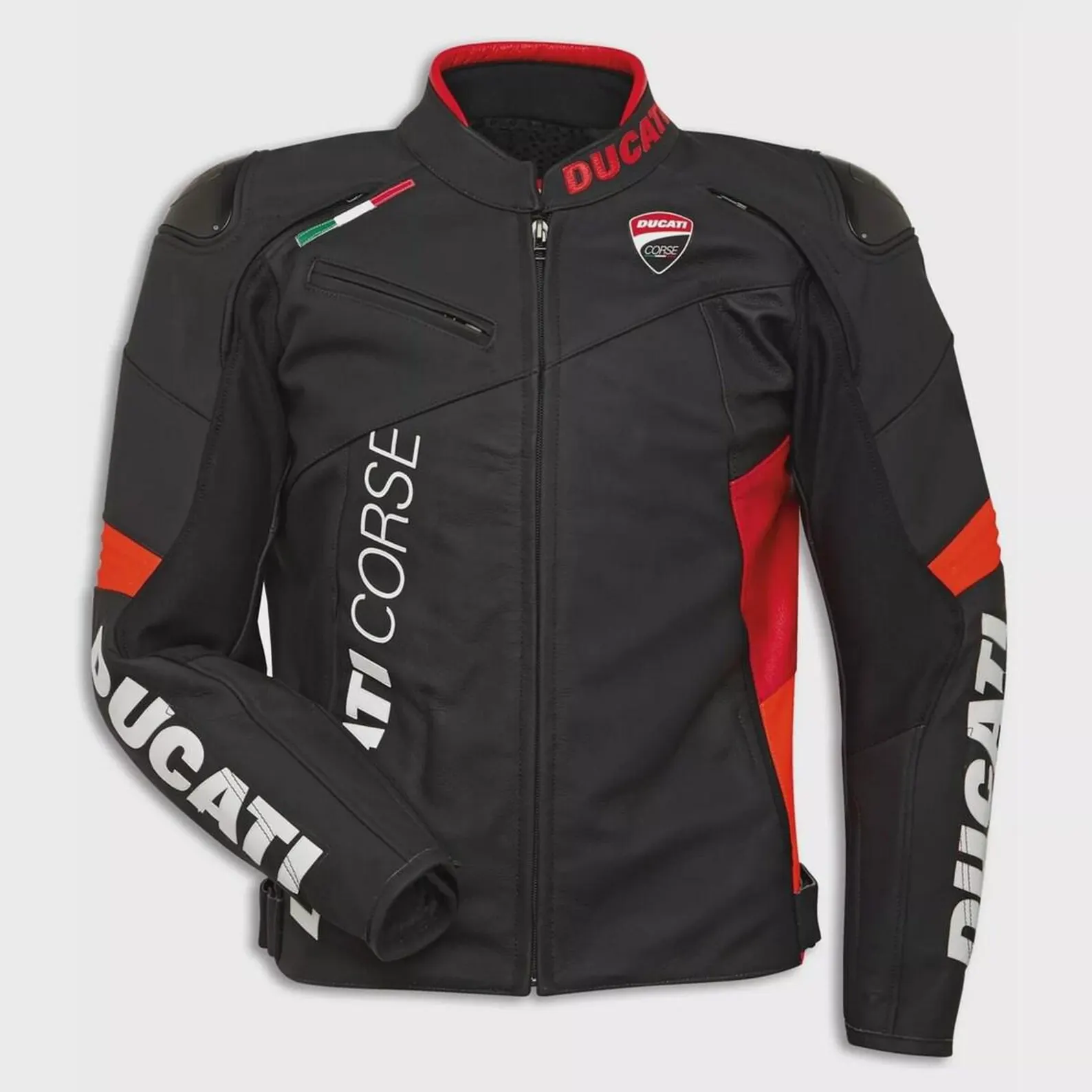 Ducati Corse Black Leather Motorcycle Jacket